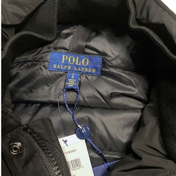 Polo Ralph Lauren Mens Triple Black Field Jacket size Large New with Tags (b) - Picture 12 of 14